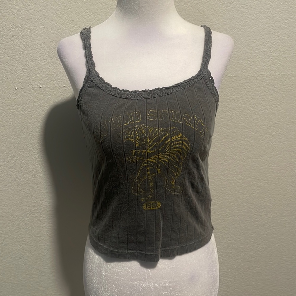 Gray spaghetti strap blouse forever 21